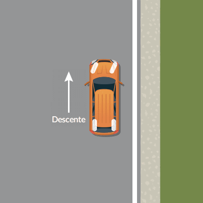 Downhill with a curb