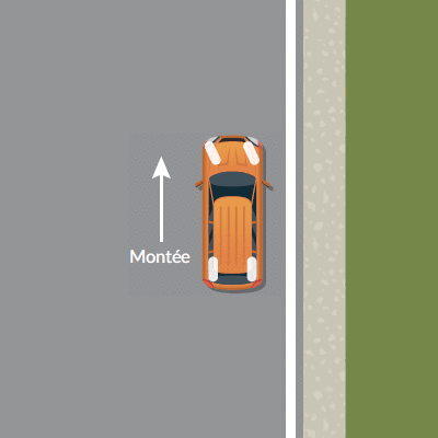 Uphill with a curb